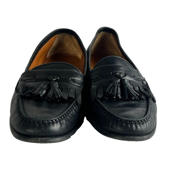 Salvatore Ferragamo Studio Shoes Mens 11D Black Leather Tassel Kiltie Loafer main image 10
